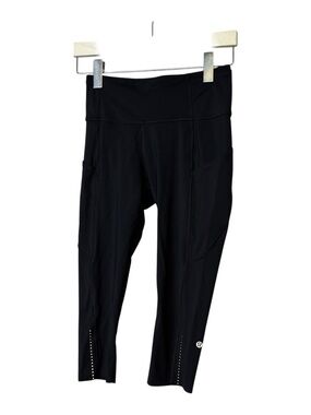 Lululemon Fast & Free Crop II Nulux 19" Black leggings women’s size 6